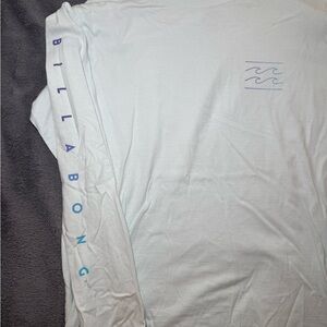 Billabong Men's Long-Sleeve Tee in Light Aqua with Blue Logo